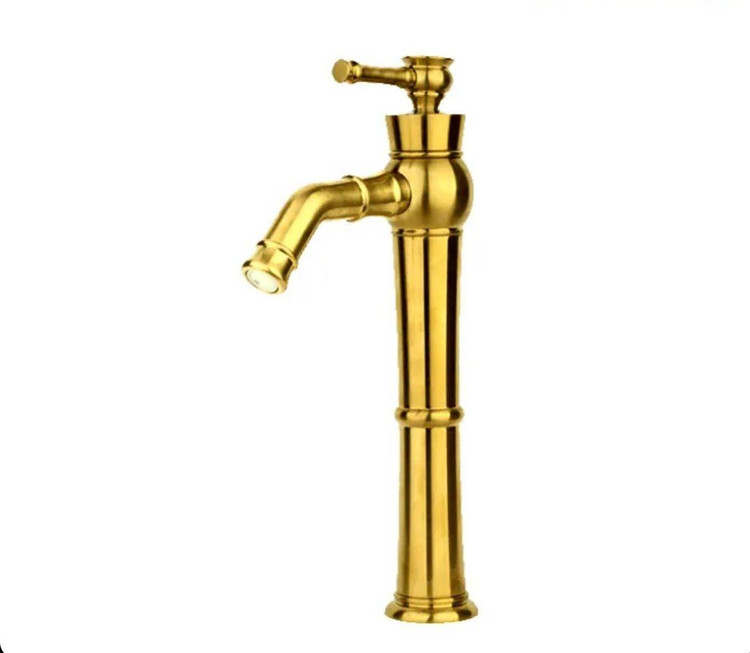 شیر روشویی پایه بلند الیزه طلایی مات