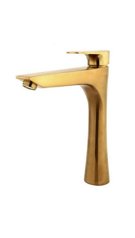 شیر روشویی پایه بلند اتیس طلایی مات