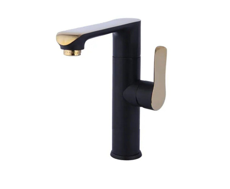 شیر روشویی پایه بلند دینو مشکی رزگلد