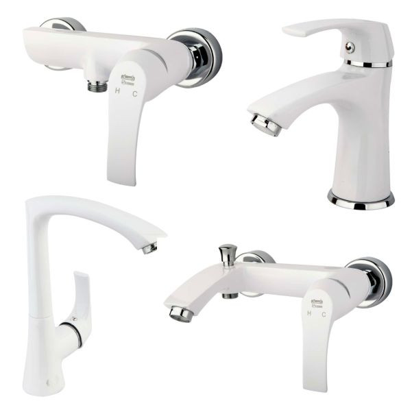 ست شیرآلات لوتوس سفید راسان