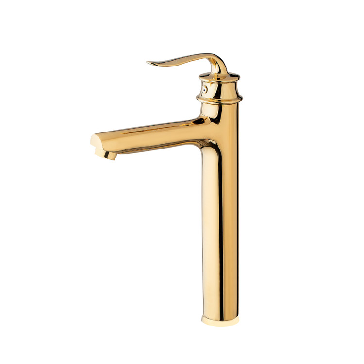 شیر روشویی پایه بلند طلایی