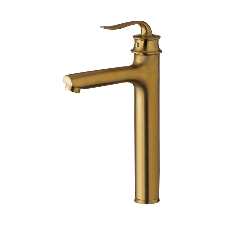 شیر روشویی پایه بلند طلایی مات