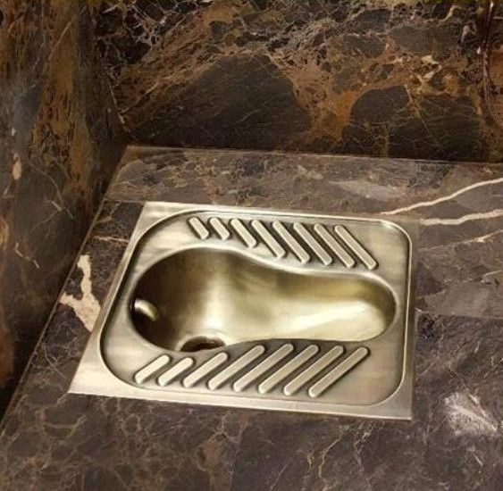 توالت ایرانی استیل طلایی مات