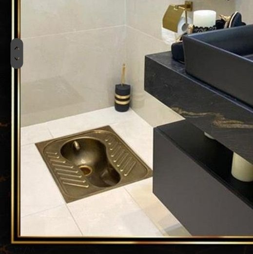 توالت ایرانی استیل طلایی مات