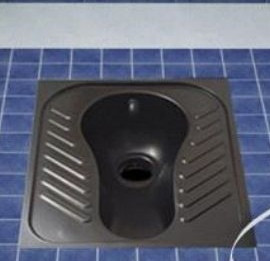 توالت ایرانی استیل مشکی مات