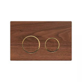 کلید فلاش تانک گرد روکش طبیعی گردو رینگ طلایی