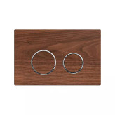 کلید فلاش تانک گرد روکش طبیعی گردو رینگ نقره ای