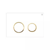 کلید فلاش تانک گرد سفید یخچالی با رینگطلایی