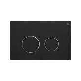 کلید فلاش تانک گرد مشکی با رینگ طلایی