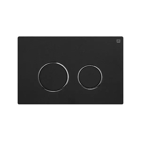 کلید فلاش تانک گرد مشکی با رینگ طلایی