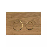 کلید فلاش تانک گرد ایران روکش طبیعی چوب بلوط با رینگ طلایی