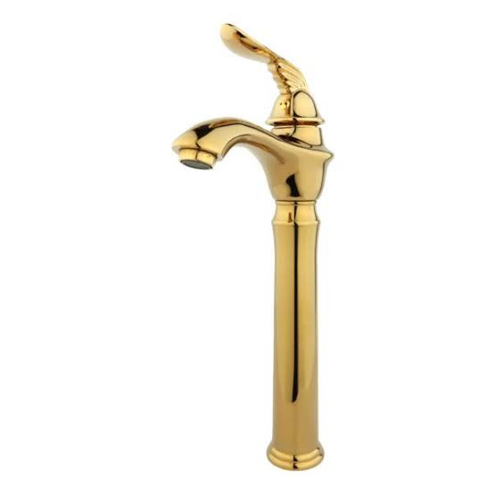 شیر روشویی پریمو پایه بلند طلایی