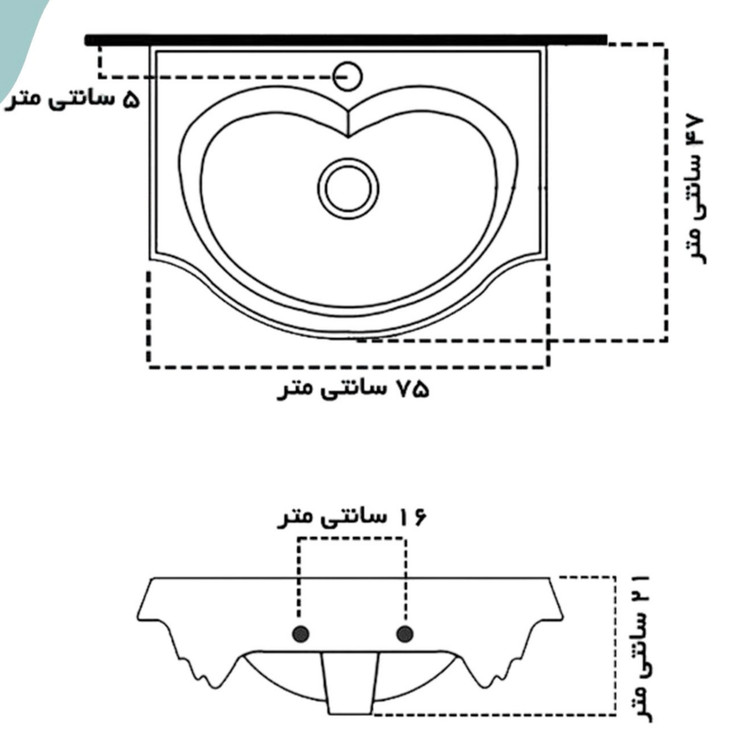 کاسه روشویی یورک 75 مشکی