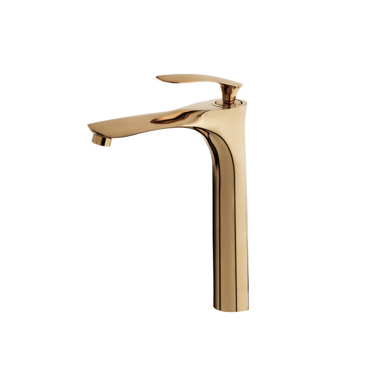 شیر روشویی پایه بلند کلودی طلایی