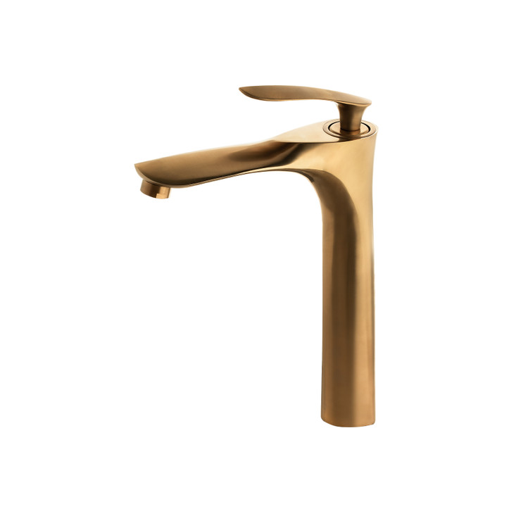 شیر روشویی پایه بلند کلودی طلایی مات